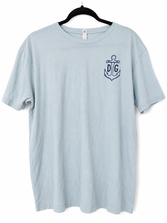 Next Level Apparel Tops - Delta Gamma Sorority Anchor Splash 2021 Graphic T-Shirt Sailboat Dogs Blue L
